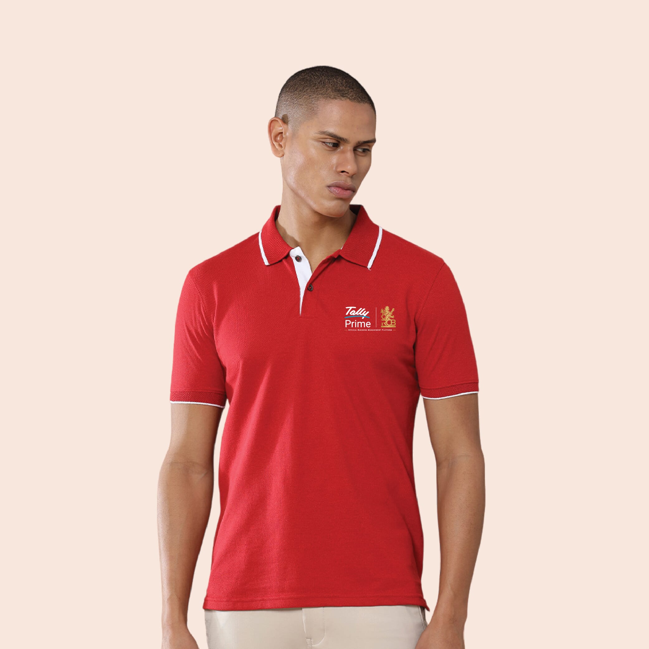 Greys&Blues Jacq Polo T-Shirt-Red with White